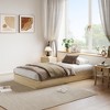 Twin Size Wooden platform bed, solid wooden slats, floor-standing bed frame, modern minimalist design, space-saving, no box spring required - 3 of 4