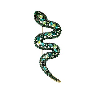 Anna-Kaci Crystal Rhinestone Snake Brooch Necklace for Halloween and Cosplay - 1 of 4