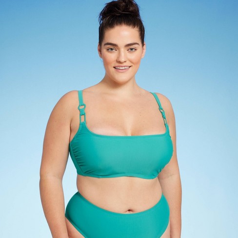 Women's Longline Keyhole Underwire Bikini Top - Shade & Shore™ Green 38d :  Target