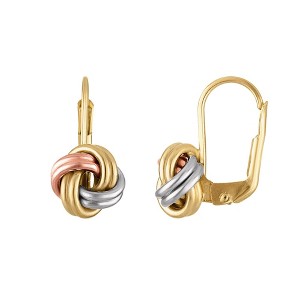 Giorgio Di Vicenza 14K Tri-Color Gold Italian Love Knot Drop Earrings - 1 of 2