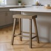 HomeRoots 27" Cool Gray Solid Wood Backless Counter Height Bar Chair - 2 of 4