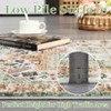 Washable Vintage Indoor Soft Non Slip Distressed Floral Print Area Rug - 4 of 4