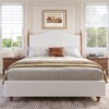 Bed Frame with High Headboard, Upholstered Teddy Velvet Platform Bedframe,Solid Wood Bedframe - 4 of 4