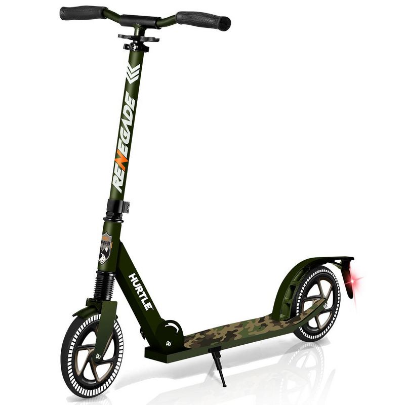 Hurtle Renegade Lightweight Foldable Teen and Adult Adjustable Ride On 2 Wheel Transportation Commuter Kick Scooter, Camouflage, 1 of 8