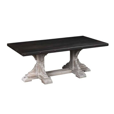 Boraam Novak Rectangular Wood Coffee Table Whitewash/Dark Brown