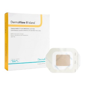 DermaView II Island Transparent Film Dressing with Pad Frame Style Delivery Rectangle 2 x 2.75" Sterile 16220, 50 Ct - 1 of 4