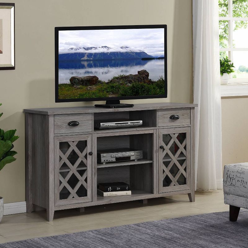 TV Stand for TVs up to 60&#34; Gray - Home Source, 5 of 6