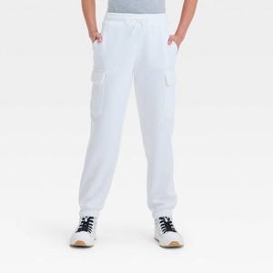 Girls' Fleece Cargo Joggers - art class™ - 1 of 3