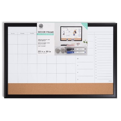 U Brands 20"x30" Minimal Deco Planner Board - Black