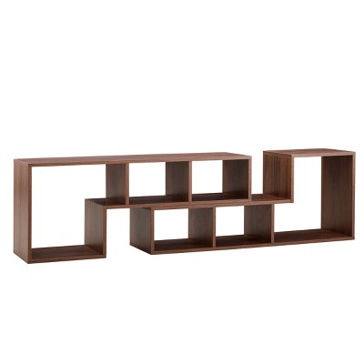 Syemin TV Stands and Consoles 2 Pieces Cube TV Stand Open Storage Bookcase Shelf Bookcase L-Shaped TV Console Stand, Beige, 55.11"*11.81"*17.12"