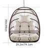 Grungis Egg Rattan Patio Swing Chair,Wooden Outdoor Swing for Farmhouse,Courtyard,Balcony,100% Hand Woven - 3 of 4
