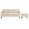 INFURNIC Sofas L Shaped Sofa with Padded Corduroy Modern Luxury Multi-functional Design for Living Room Apartment, Off White, 88.18"*23.43"*31.5" - 3 of 4