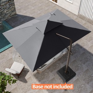 Pellebant Outdoor 13ft Patio Cantilever Umbrella Offset Double Top UV30+ High-strength Pole with 360°Rotation 5 Heights Adjustable Offset - 1 of 4