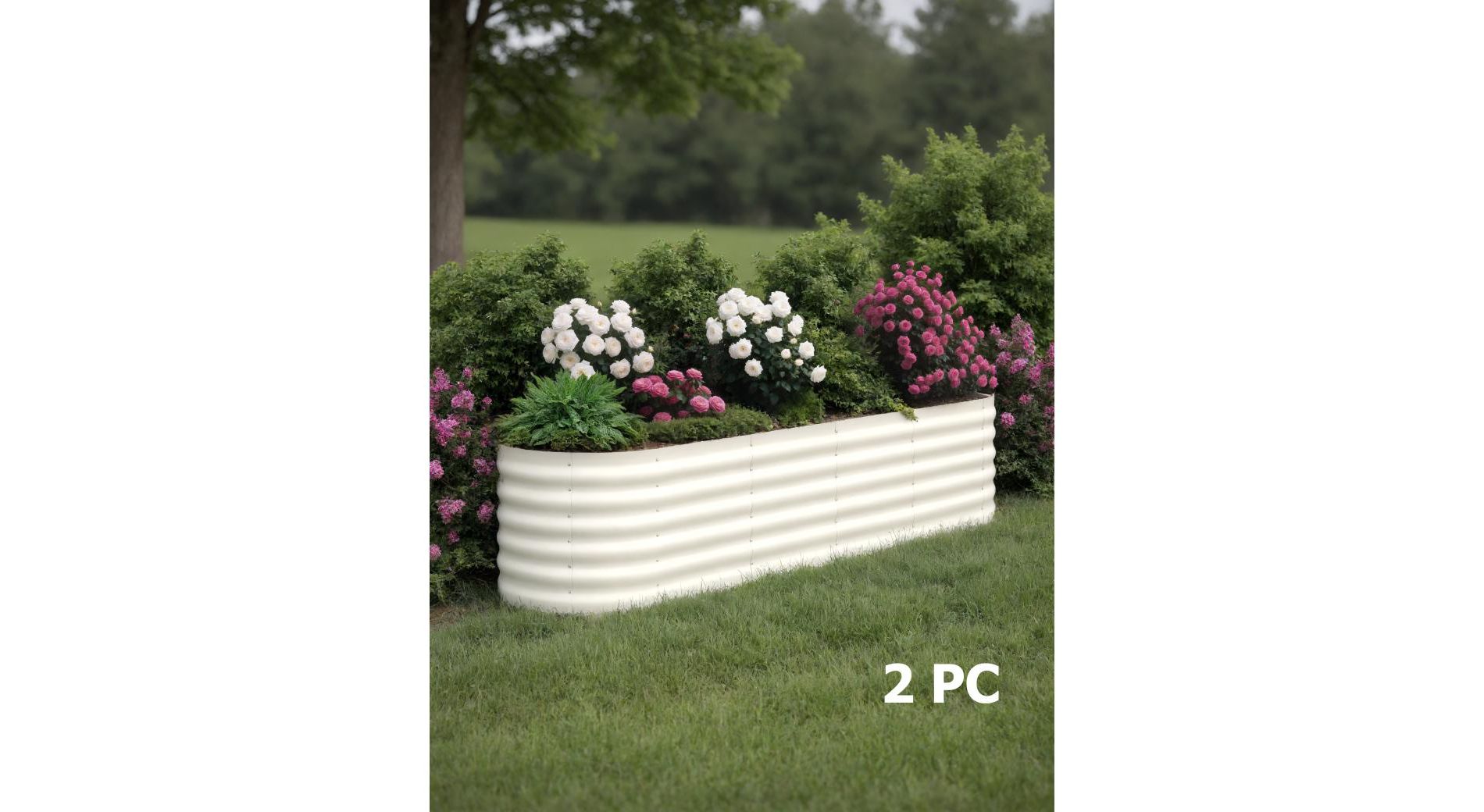 2 Pack Steel Raised Garden Bed 8x2x1.5ft,Metal Deep Root Planter Box for Vegetables Flowers Herbs,Large Oven Garden Planting Bed,Easy Assembly