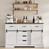 Garvee 47.2 Inch Farmhouse Buffet Cabinet with 6 Scratch-Resistant Drawers Metal Floor Mount Sturdy Storage Sideboard - 2 of 4
