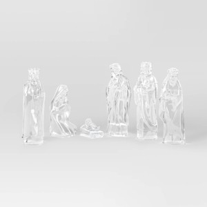 6pc Acrylic Christmas Nativity Scene Figurine Set - Wondershop™ - 1 of 4