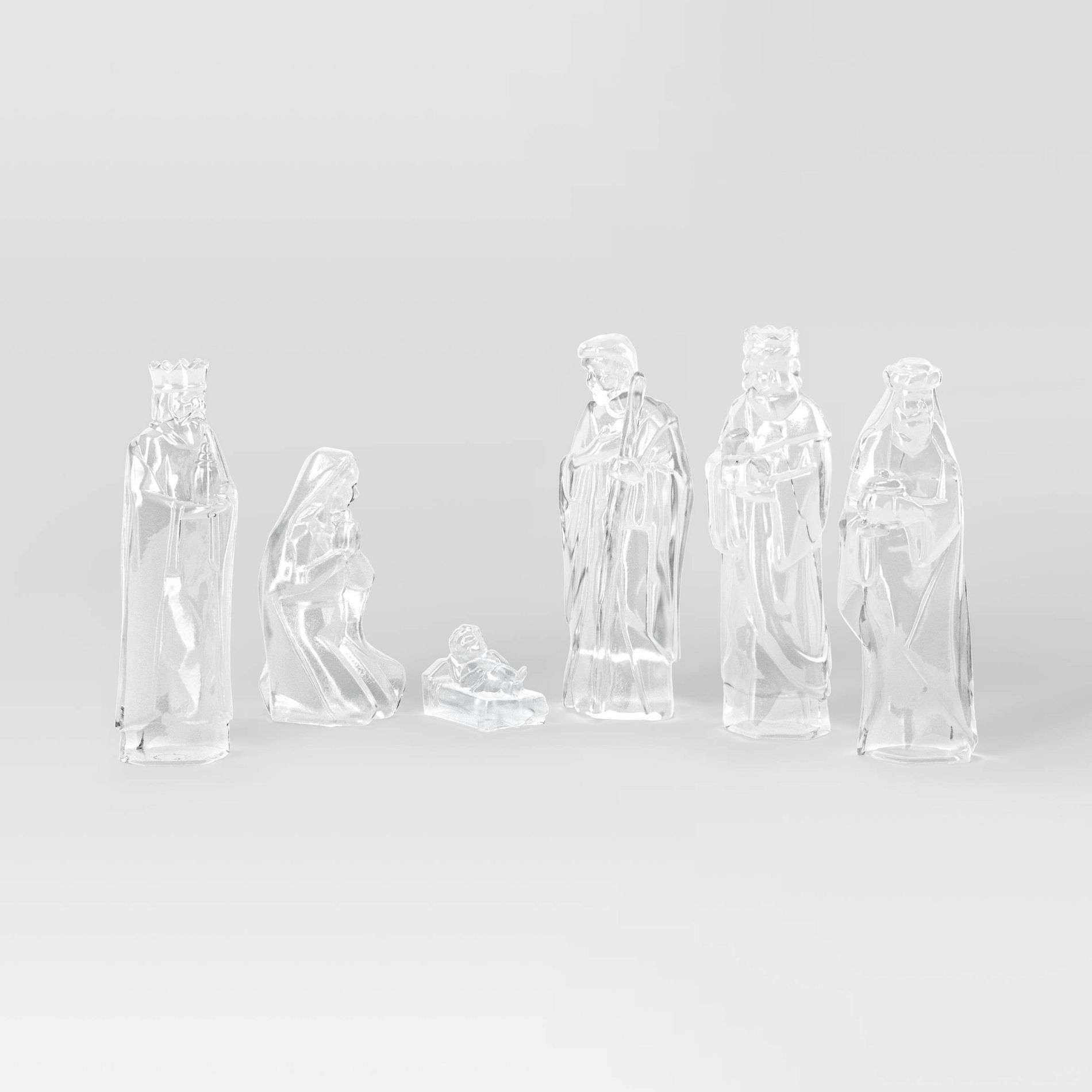 6pc Acrylic Christmas Nativity Scene Figurine Set - Wondershop™