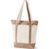 Lands' End Zip Top Long Handle Canvas Tote Bag - 3 of 4