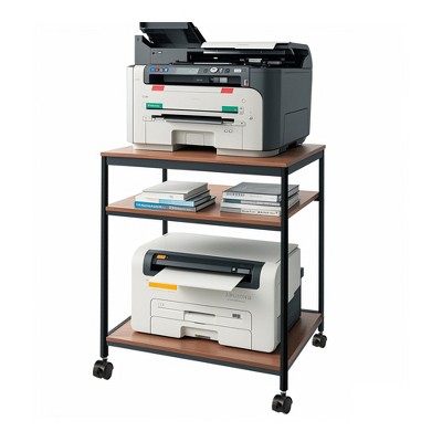 SKONYON 3-Tier Rolling Cart Printer Stand Microwave Cart for Offices, Dorms, Kitchen and living rooms