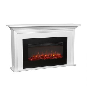 Cleo Landscape Electric Fireplace in White by Real Flame - 1 of 4