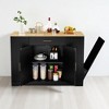 53" Kitchen Storage Island with Drawer, Adjustable Shelves, Tilt-Out Trash Can Cabinet, Modern Farmhouse Style Kitchen Cart for Food Prep, Dining - 3 of 4