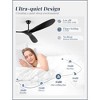 Arceso 70in Ceiling Fan with Remote Control No Light, Farmhouse Modern Low Profile Flush Mount Ceiling Fan Without Light for Indoor, Outdoor, Black - 4 of 4