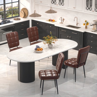Aheaplus Dining Chairs Set of 2/4/6/8, Upholstered Kitchen Chairs with Thick Cushion for Dining Room