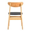 CAVINAS Rubberwood Dining Chair, Upholstered Side Chair with Rattan-Style Design, Small Curved Back, PU Cushion - 3 of 4