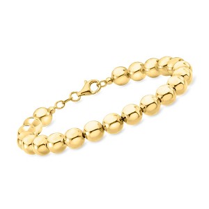 Ross-Simons Italian 8mm 18kt Gold Over Sterling Bead Bracelet - 1 of 3