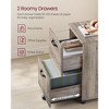 2-Drawer File Cabinet, Small Rolling Filing Cabinet with Lockable Casters, Printer Stand for Home Office, Heather Greige - 3 of 4