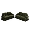 Classic 2-Piece Modular Chenille Sofa Set with 2-Seater + Loveseat, Flared Arms & Skirts - 3 of 4