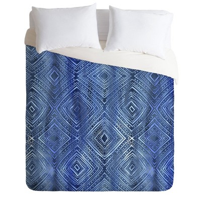 Full/Queen Schatzi Brown Diamonds Comforter Set Blue - Deny Designs