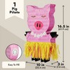 Blue Panda Pink Pig Pinata for Hawaiian Luau Pinata Summer Tropical Birthday Party Supplies Decorations with Skirt Design, 16.5x10x3 In - 4 of 4