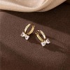 Sterling Silver Love Bow Hoop Earrings for Women Teens CZ Bow Hoop Earrings Huggie - 4 of 4