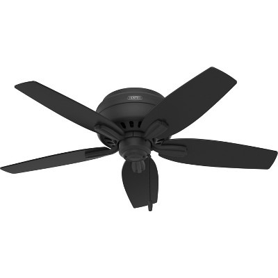 42" Matte Black Low Profile Ceiling Fan with LED Light and Remote