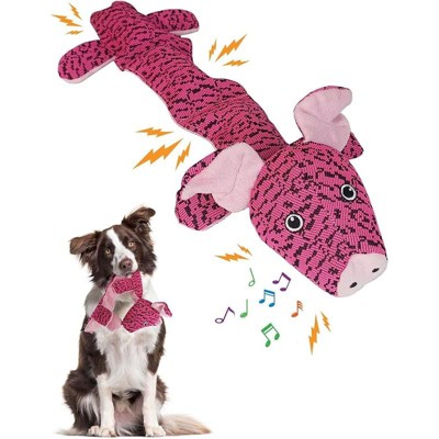 ZippyPaws Durable Squeaky Dog Toy for Medium/Aggressive Chewers (Pink Chick)