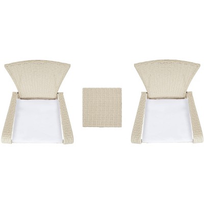 Edna Beige and White 3 Piece PE Rattan Lounge Set