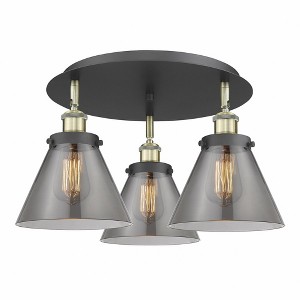 Cone - 3 Light Flush Mount In Art Deco Style-9.5 Inches Tall and 19.5 Inches Wide - 1 of 1