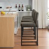 Dark Gray 24" Industrial Bar Stool with Backrest, Soft Package + Iron Frame, Adjustable Foot Pads, Stain & Water Resistant, 330 lbs Load Capacity - 2 of 4
