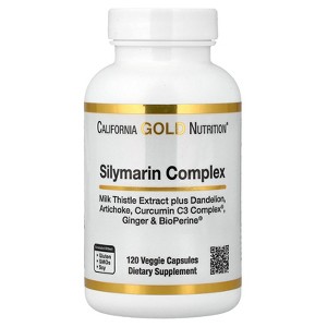 Silymarin Liver Health Complex, Milk Thistle Extract with Curcumin, Artichoke, Dandelion, Ginger, Black Pepper, Synergistic Liver Detox & Cleanse, 120 - 1 of 4