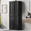 NicBex Tall Bathroom Storage Cabinet with Adjustable Shelves,2 Door Cabinet&1 Drawer,Freestanding Cabinet with Anti-Tipping Device for Bathroom - 3 of 4