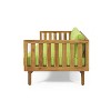 Claremont Outdoor 3 Seater Acacia Wood Daybed with Cushions Teak/Green - Christopher Knight Home: UV-Resistant, Water-Repellent Patio Sofa - 4 of 4