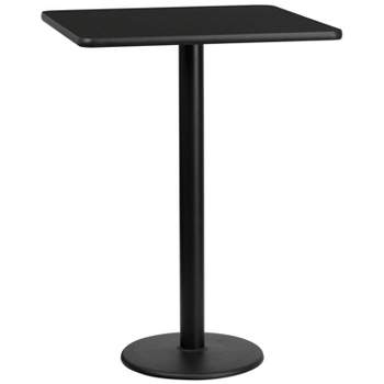 Flash Furniture 30'' Square Laminate Table Top with 18'' Round Bar Height Table Base