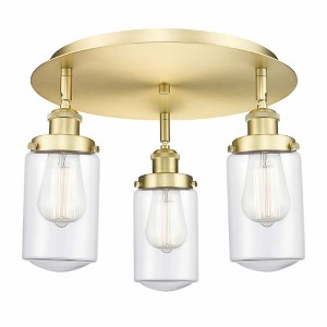 Dover - 3 Light Flush Mount In Art Deco Style-10 Inches Tall and 16.25 Inches Wide - 1 of 1