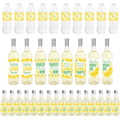Big Dot of Happiness So Fresh - Lemon - Citrus Lemonade Party Decorations - Beverage Bar Kit - 34 Pieces