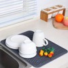 1pc Silicone Dish Drying Mat, Can Be Used Multiple Times; Non-slip Soft Silicone Coaster with Water Collector, 15.75*11.81 Inch - 3 of 4