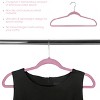 100 Piece Set of Velvet Slim Profile Heavy Duty Felt Hangers in Pink - 2 of 4