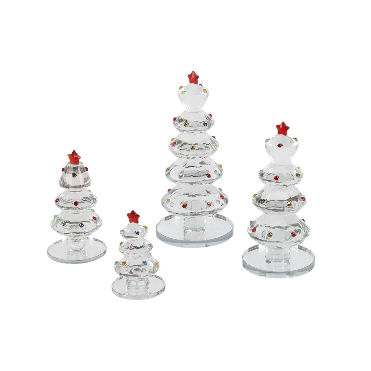 Saro Lifestyle Crystal Christmas Tree Figurine - Decorative Holiday Tabletop Accent with Gem Detail