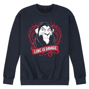 Men's - Disney Villains - Love Is Savage Graphic Fleece Sweatshirt - 1 of 4