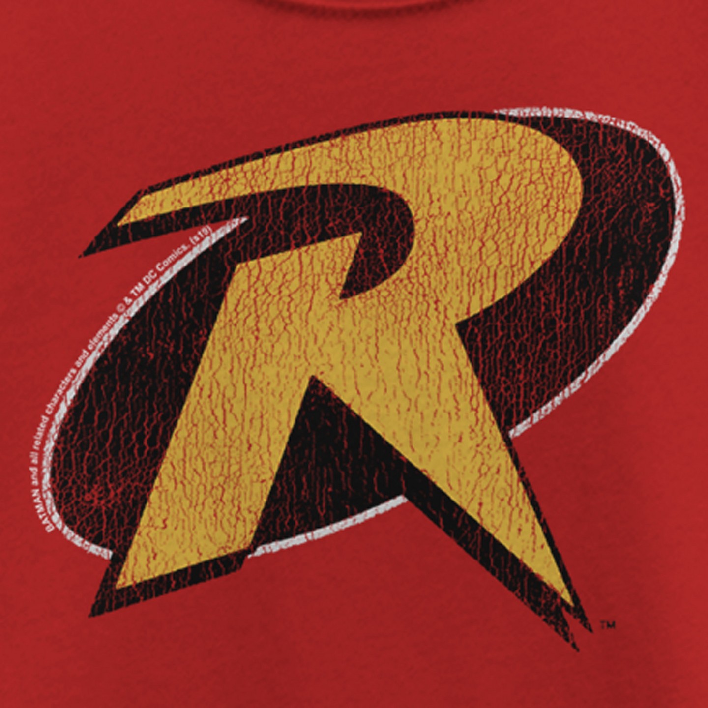 Футболка DC Comics Batman Distressed Robin Logo T-Shirt - Red для девочек, цвет: Красный — фото 2